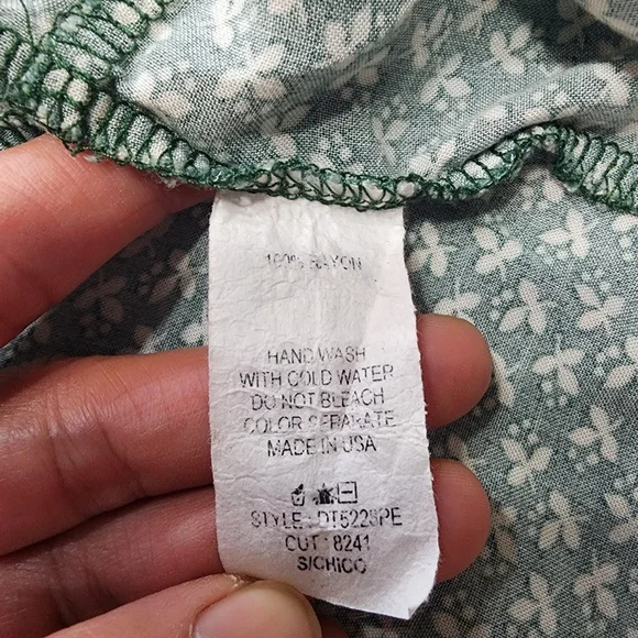 Ces Femme Pattern Button Front Short Sleeve Tunic Mini Dress S - Picture 7 of 9